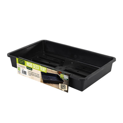 Rigid Seed Tray W/ Drainage Holes Black