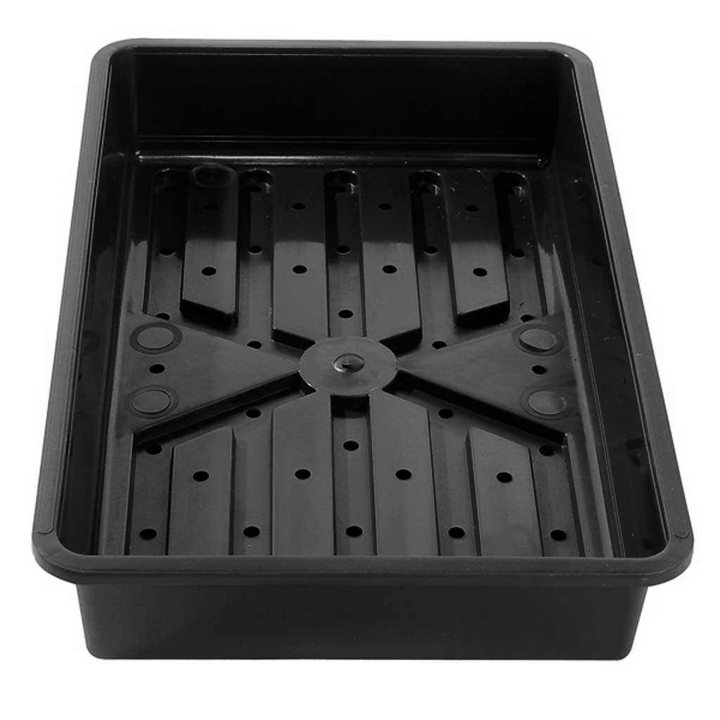 Rigid Seed Tray W/ Drainage Holes Black